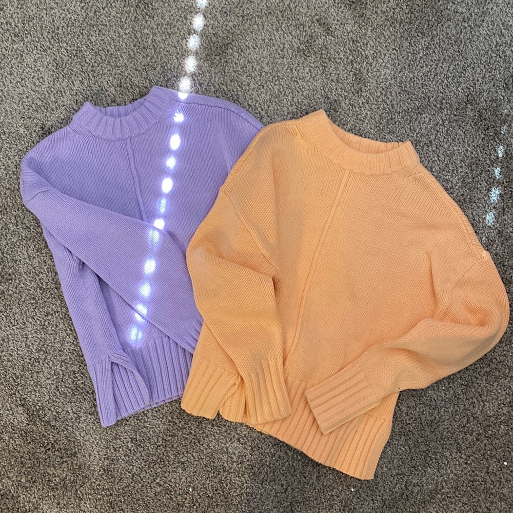 spring sweater orange and purple bundle